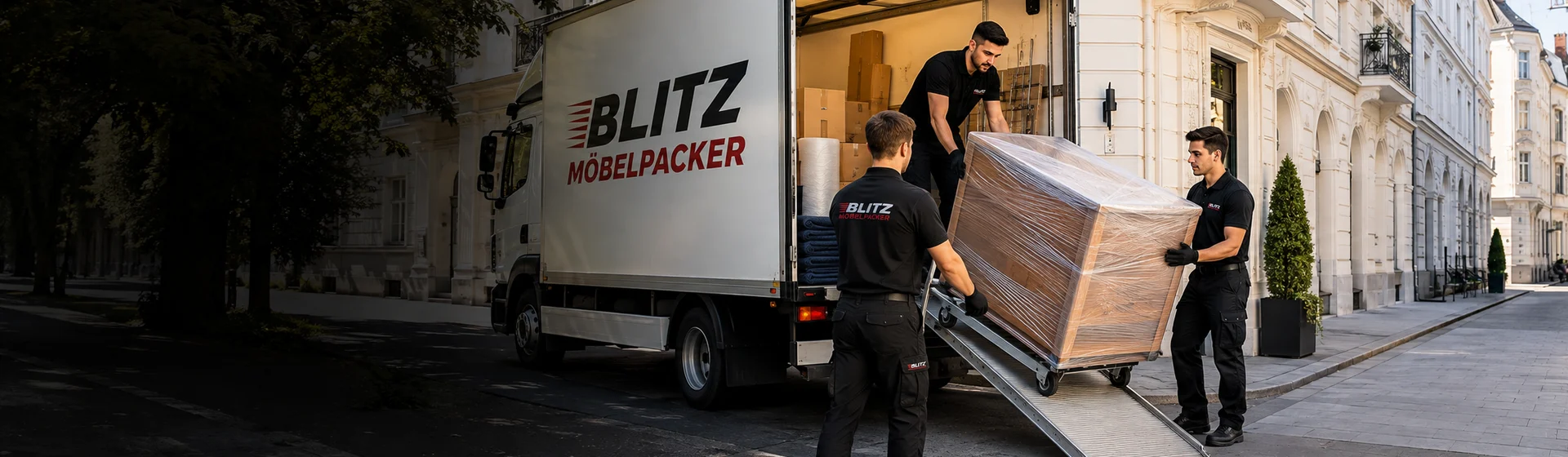 Professionelles Umzugsteam mit modernem LKW